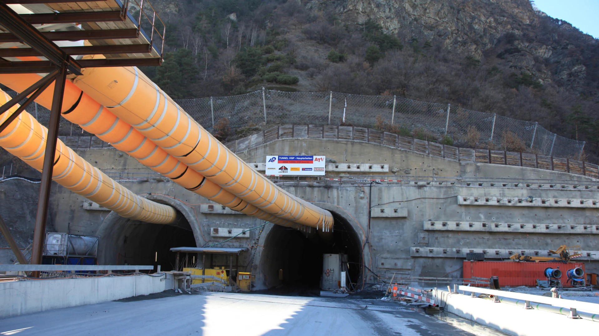 A9 Tunnel Visp Bauarbeiten